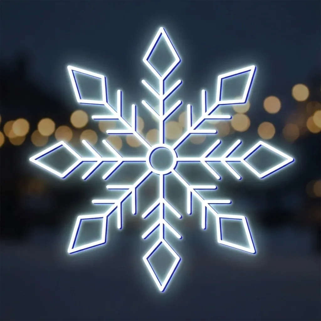 Easy Fix 2D LED płatek śniegu XVI, Ø 147 cm, lodowaty biały, wiszący, druk 3D