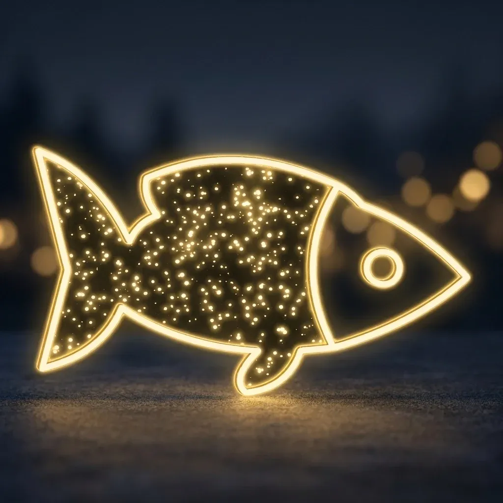 Karp świetlny Easy Fix 2D LED, wiszący, 155 × 82 × 3 cm, ciepły biały, drukowany 3D, przezroczysty