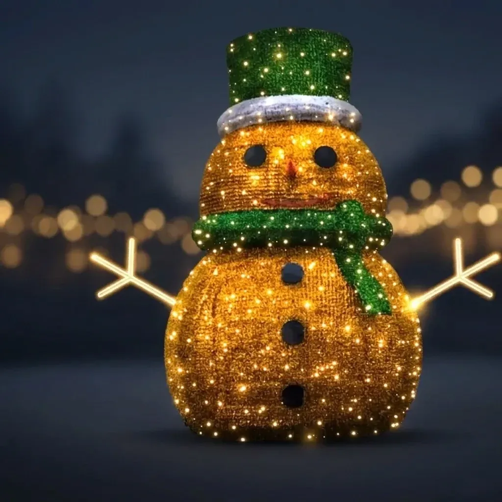 Eco Fix 3D LED snowman light, 600 × 240 cm, ciepła biel, aluminium
