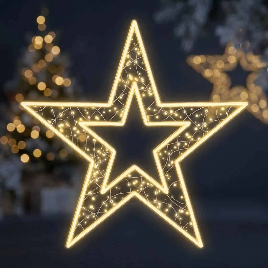 Easy Fix 2D LED star light XVII, Ø 170 cm, ciepły biały, wisząca, aluminium