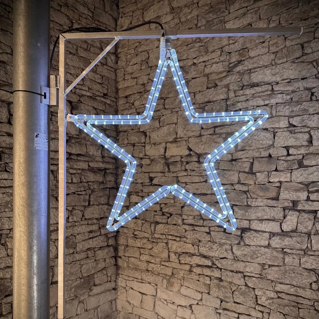 Easy Fix 2D LED star light, Ø 74 cm, lodowata biel, zestaw oświetlenia publicznego, aluminium
