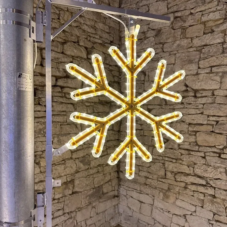 Easy Fix 2D LED light flake VI, Ø 65 cm, ciepły biały druk 3D, zestaw oświetlenia publicznego, aluminium