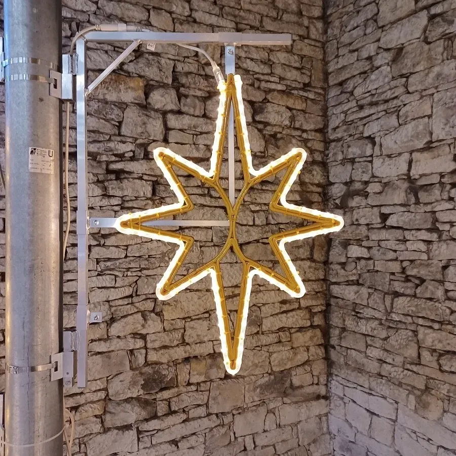 Easy Fix 2D LED star light, 43 × 55 cm, ciepły biały nadruk 3D, dekoracja oświetlenia publicznego, aluminium