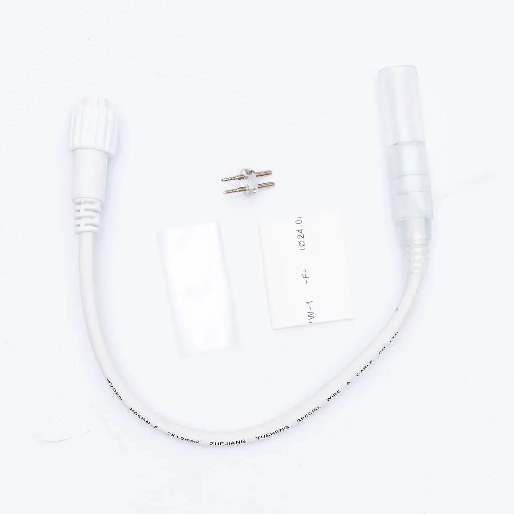 Złącze między wężem LED a uchwytem Easy Fix 0,25 m, białe, żeńskie IP44