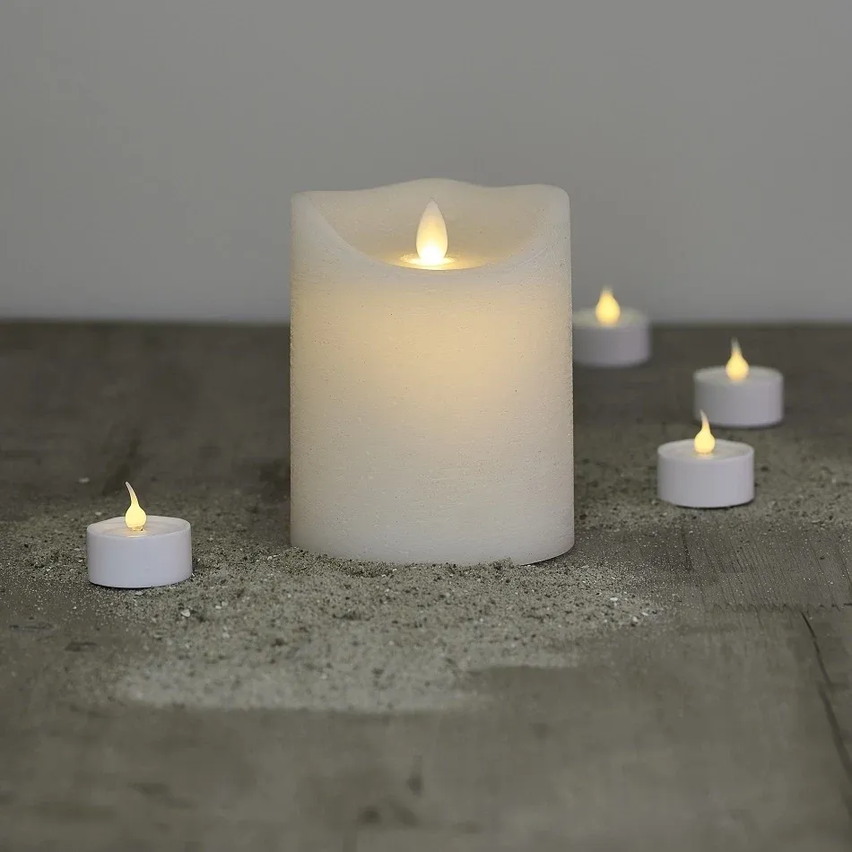 Świeca LED z woskiem, 12,5 cm, biała