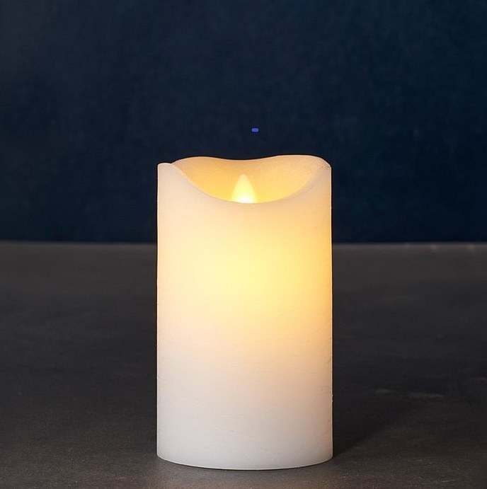 Świeca woskowa led Sara exclusive - 12,5cm, biała