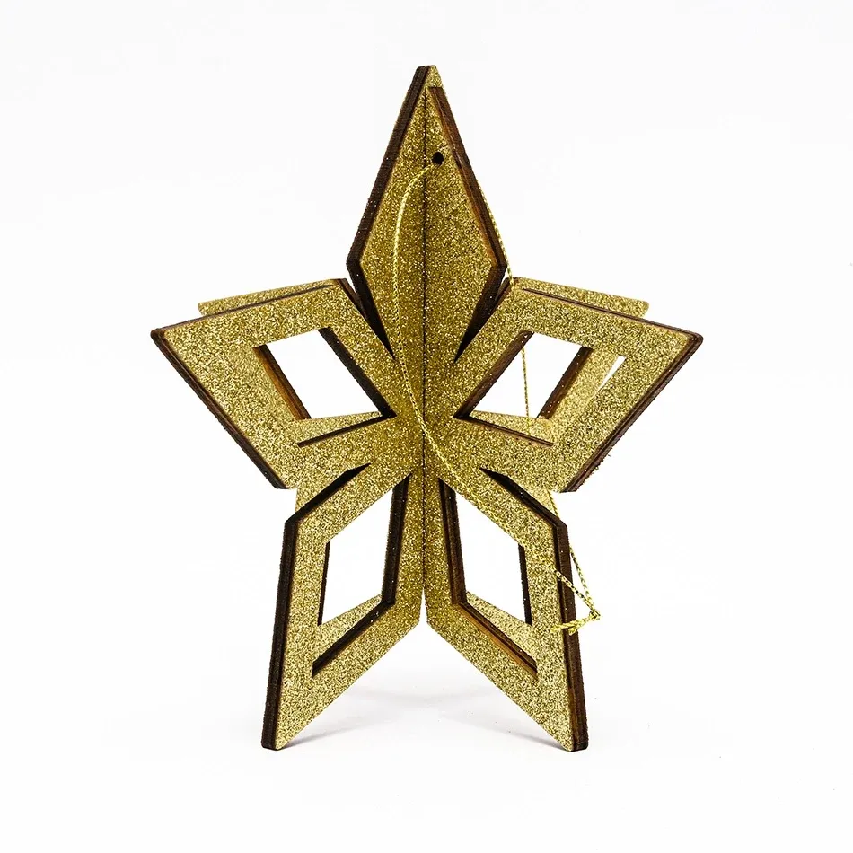 Ozdoba świąteczna złota gwiazda, 3D, 15 cm