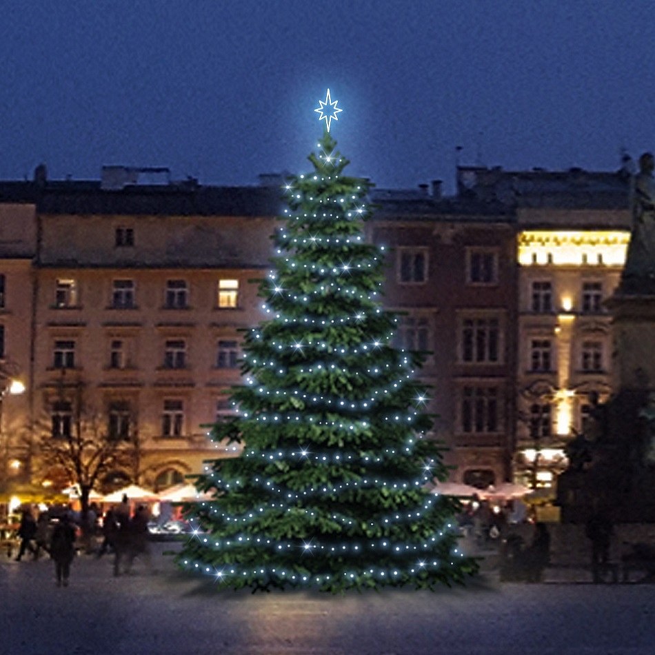 Zestaw oświetlenia LED dla choinek o wysokości 6-8 m, lodowa biel